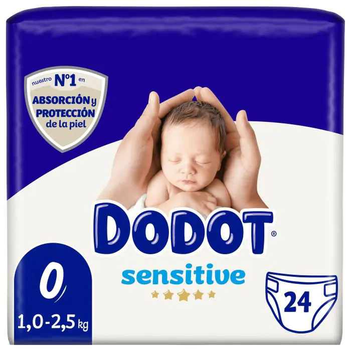 Dodot Sensitive Pañales Recien Nacido Talla 0 (24 Uds.)