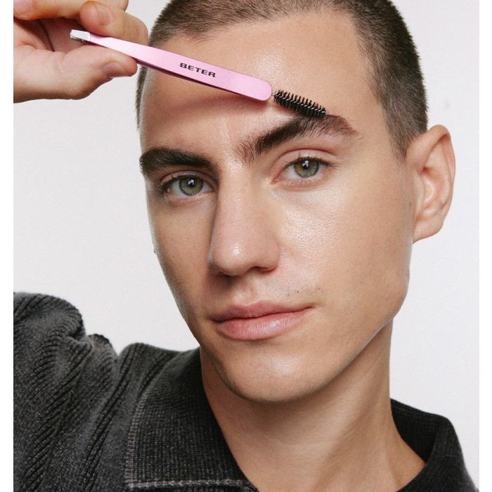 2 en 1 Brow Definer Pinzas de Depilar con Goupillon