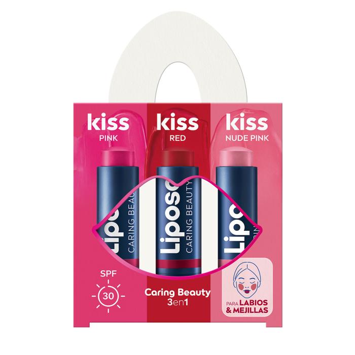 Pack de bálsamo para os lábios 3 em 1 da Caring Beauty