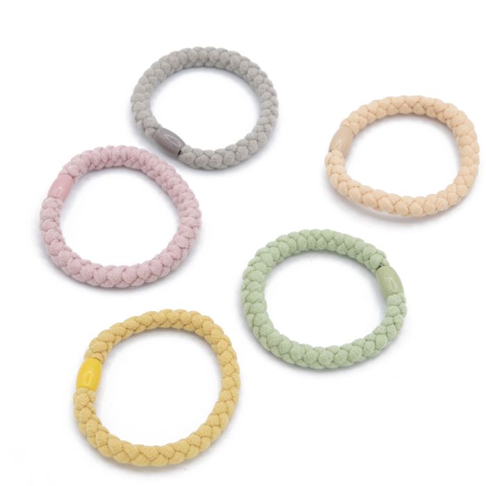 Set 5 Élastiques Tressés Multicolore Pastel