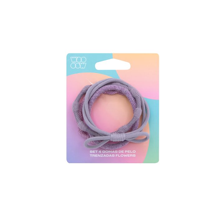 Set 4 Gomas de Pelo Trenzadas