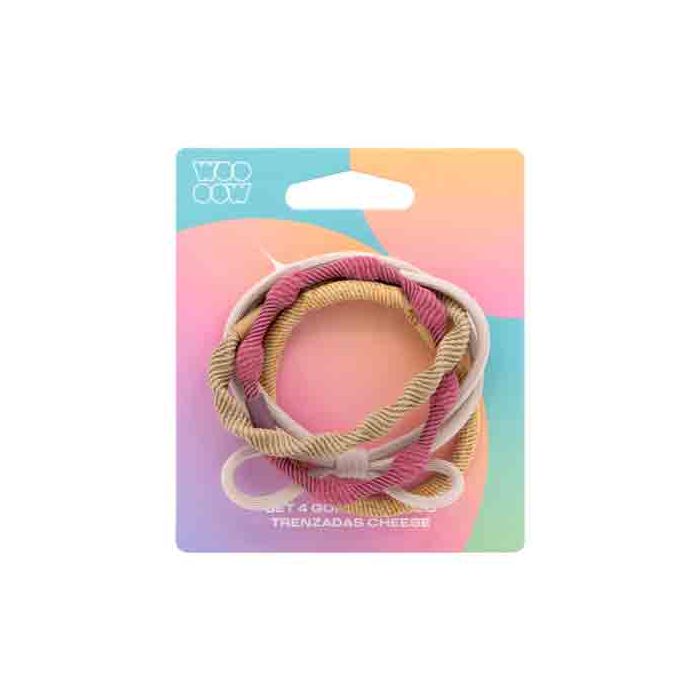Set 4 Gomas de Pelo Trenzadas