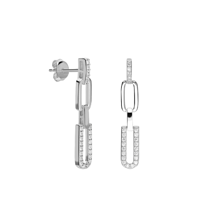 Brincos de Prata Oasis  Dama Coco