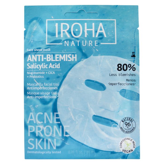Mascarilla facial anti-imperfecciones con ácido salicílico, niacinamida, CICA y probióticos 20 ml