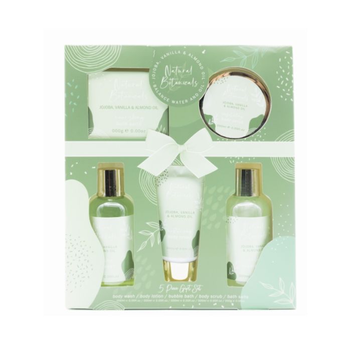 Conjunto de banho de óleo de jojoba, baunilha e amêndoa da Natural Botanicals