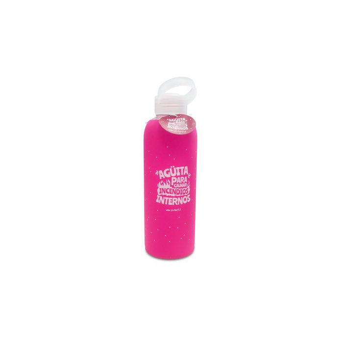 Botella de Cristal con Silicona "Agüita para calmar incendios internos" 550 ml