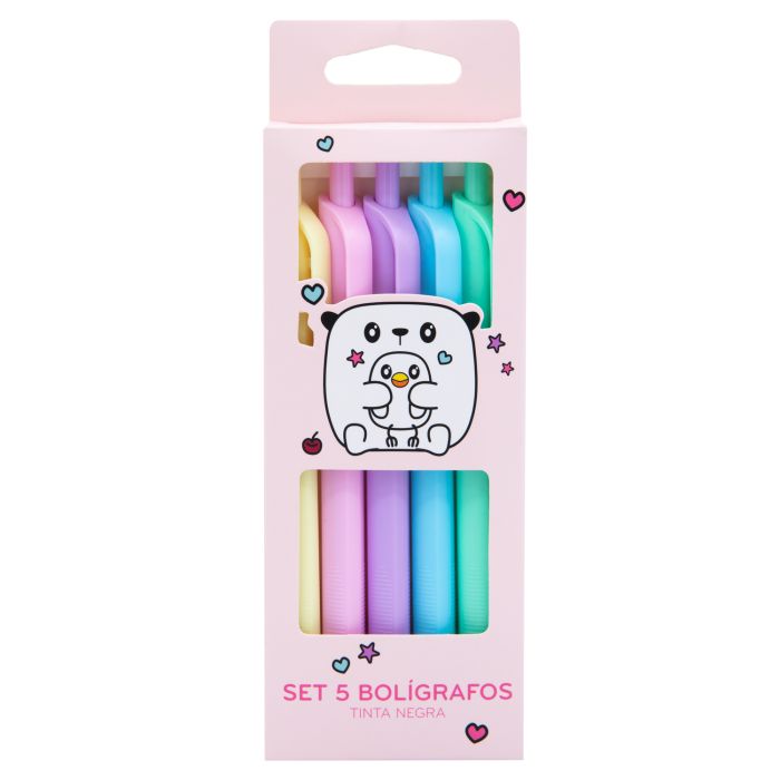 Set de 5 Bolígrafos Tinta Negra 42.77 gr