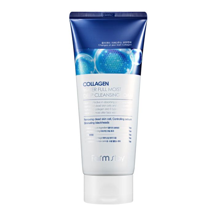 Espuma de limpeza profunda hidratante completa com água de collagen 180 ml