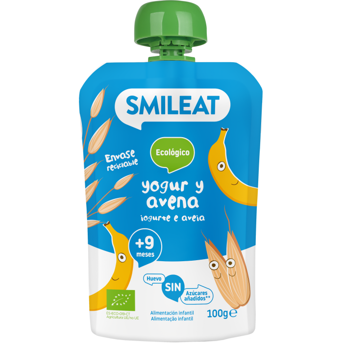 Pouch Yogur y Avena 100 gr  Smileat