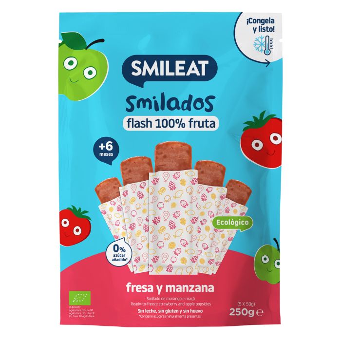Smilados Flash 100% Fruta Fresa y Manzana 250 gr