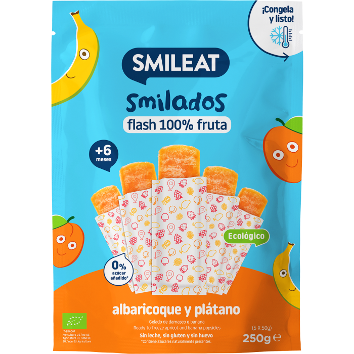 Smilados Flash 100% Fruta Albaricoque y Plátano 250 gr