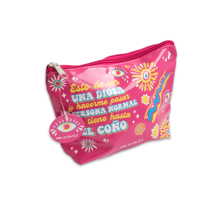 Bolsa de toucador com brilhantes rosa -amp; rose Uma Deusa