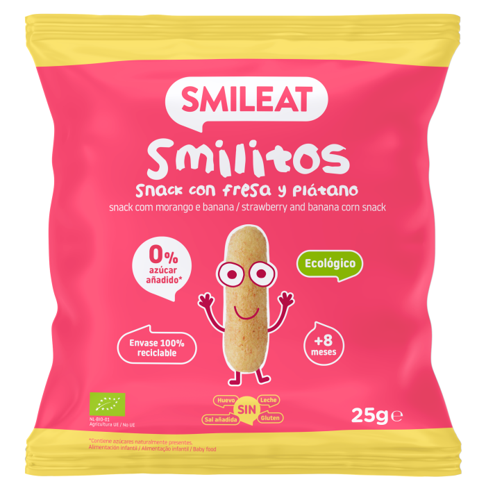 Smilitos Fresa y Plátano Ecológico 25 gr