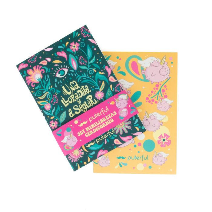 Conjunto de Minicadernetas Unicórnio "Uma Choradinha e Segue em Frente"