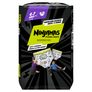 Cuecas Infantis Absorventes para Noite Ninjamas (idade 4-7)
