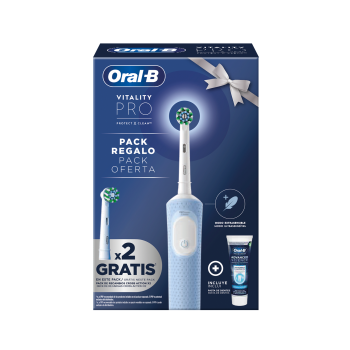 Pack de oferta Vitality Pro Escova de dentes elétrica + 2 refis+ pasta de dentes