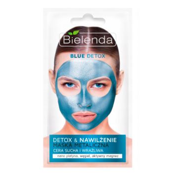 Máscara facial hidratante Blue Detox para pele seca e sensível