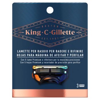 Gillette King C. Hojas para Máquina De Afeitar y Perfilar
