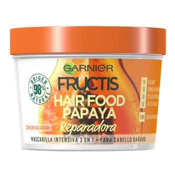 Fructis Hair Food Papaye Masque Réparateur 3 en 1 Pour Cheveux Abîmés