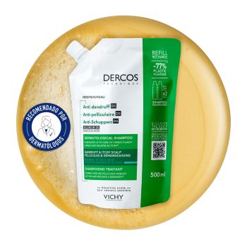 Dercos Technique Ecorefill Champú Anticaspa para Cabello Normal o Graso