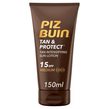 Tan &amp; Protect Solar Protection Loção + Bronceado Intensificador