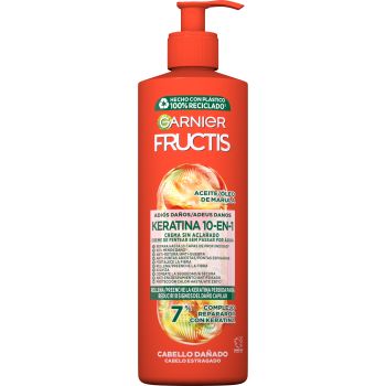 Fructis Crema sin Aclarado 10-en-1 Adiós Daños con Aceite de Marula para cabello dañado