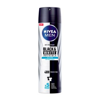 Nivea Men Invisible For Black &amp; White Active Desodorizante Spray para homem