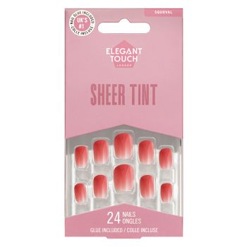 Uñas Postizas Sheer Tint Sweet Raspberry Squoval