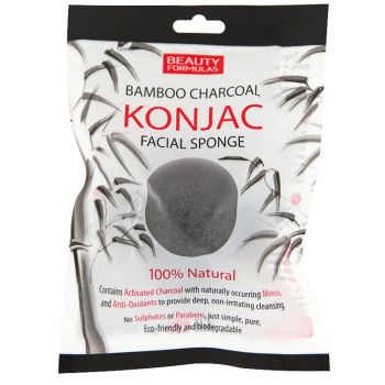 Éponge pour le visage Konjac au Charbon de bambou