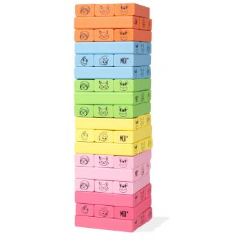 Kit de construção de blocos de cores de torre de madeira