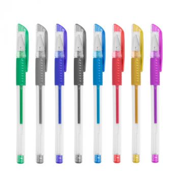 Set 8 Bolígrafos Gel de Colores Metalizados