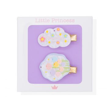 Little Princess Set 2 Clips Nuage et Fleurs