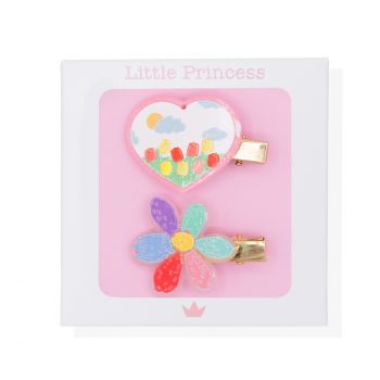 Little Princess Set 2 Clips Fleur et Cœur de You Are The Princess