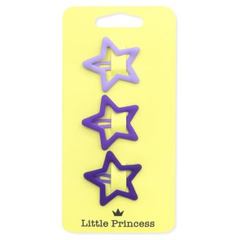 Little Princess Set 3 Clipes Roxos com Estrella