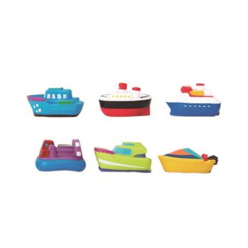 Bote 6 Brinquedos Banho Barcos