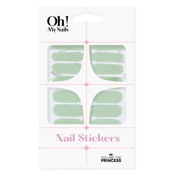 Oh My Nails Stickers Green Glitter