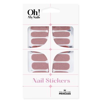 Oh My Nails Stickers Hot Pink Glitter
