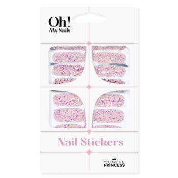 Oh My Nails Stickers Pink Glitter