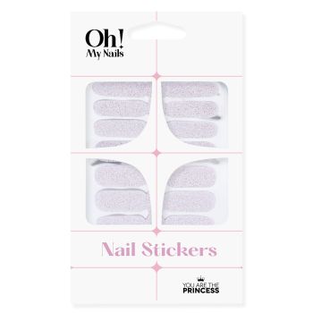 Oh My Nails Stickers Princess Pink Glitter