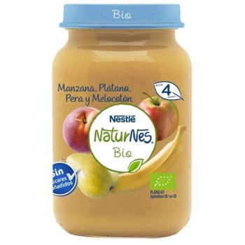 Naturnes Bio Puré Pomme, Banane, Poire et Pêche +4 M