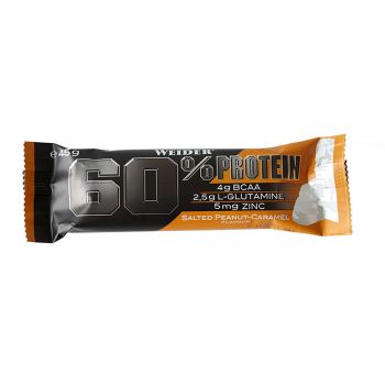 Barras de proteína de amendoim-caramelo com 60% de proteína salgada