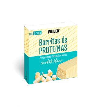 Barrita 27% proteínas sabor chocolate blanco Barritas de proteínas