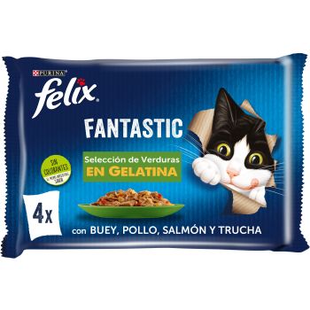 Felix Selección de Verduras en Gelatina Comida para Gatos