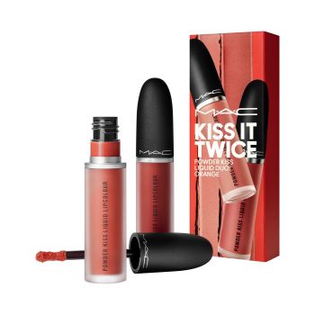 Kiss It Twice Powder Liquid Duo Orange Lipstick Set (988 Little Tale &amp; 984 Billion Smile)