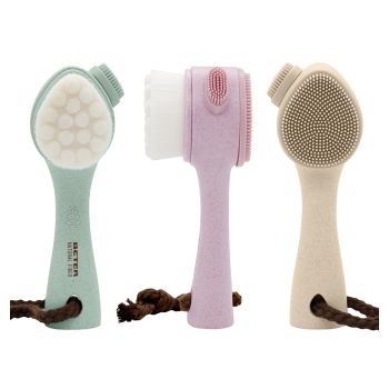 Natural Fiber Brosse de Massage Visage 2 en 1