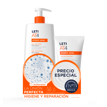 AT4 Pack Gel de Baño + Leche Corporal Pieles Atópicas