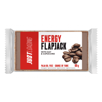 Energy FlapJack Barra energética com aveia coberta de chocolate de leite e café cappuccino