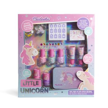 Little Unicorn Set d&#039;Ongles et de Lèvres avec Boîte en Métal