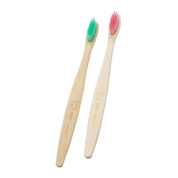 Conjunto de 2 escovas dentes de bambú