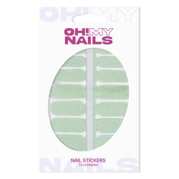Oh My Nail Stickers Green Glitter